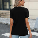 Zeagoo Womens T Shirts Short Sleeve Pleated Dressy Loose Tops