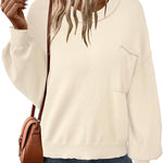 Zeagoo Womens Oversized Sweaters Lantern Sleeve Knit Tops