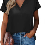 Nadorine Women's Blouses Elegant Chiffon T-Shirt (DE Only)