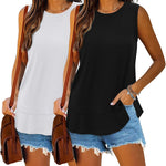 Nadorine 2 Pack Tank Tops Sleeveless Basic Shirts