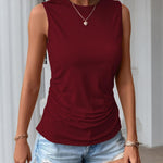 Nadorine Ruched Tank Tops Dressy Casual Shirts