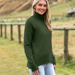Nadorine Pullover Women's Turtleneck Elegant Long Sleeve Jumper