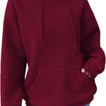 Nadorine Hoodie Oversize Hoodie Casual Waffle Pullover (DE Only)
