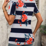 Nadorine Short Sleeve Shirts Dressy Tops with Pleats