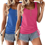 Zeagoo Womens Tank Tops 2 Pack U Neck Sleeveless Tops
