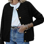 Nadorine Women's Knit Cardigan Long Sleeve Open Front Cropped Jackets