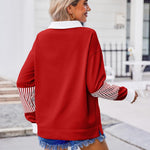 Zeagoo Women's Sweatshirt Striped Long Sleeve Henley Button Tunic Tops