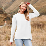 Nadorine Women's Long Sleeve Sweater Casual Ribbed Knit Pullover