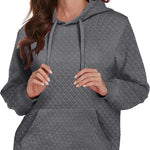 Women Quilted Sweatshirt, Casual Hoodies Pullover with Long Sleeve Hooded Sweatshirt (Us Only)