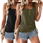 Zeagoo Womens Tank Tops 2 Pack U Neck Sleeveless Tops