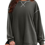 Nadorine Women's Oversized Sweatshirts Hoodies Side Zipper Pullover