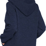 Women Quilted Sweatshirt, Casual Hoodies Pullover with Long Sleeve Hooded Sweatshirt (Us Only)