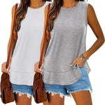 Nadorine 2 Pack Tank Tops Sleeveless Basic Shirts