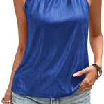 Nadorine Glitter Tops Women's Halterneck Party Sequin Top (DE Only)
