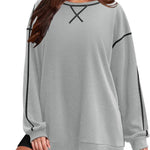 Nadorine Women's Oversized Sweatshirts Hoodies Side Zipper Pullover