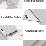 Hooded Long Cardigans Maxi Cardigan with Hood Open Front Lightweight Duster Coat with Pocket - Nadorine (Us Only)