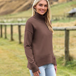 Nadorine Pullover Women's Turtleneck Elegant Long Sleeve Jumper