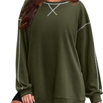 Nadorine Women's Oversized Sweatshirts Hoodies Side Zipper Pullover