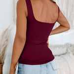 Nadorine Women's Square Neck Double Lined Tank Tops