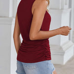 Nadorine Ruched Tank Tops Dressy Casual Shirts