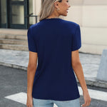 Zeagoo Womens T Shirts Short Sleeve Pleated Dressy Loose Tops