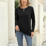 Nadorine 3 Pack Long Sleeve Shirts for Women Loose Fit Basic Tee Tops
