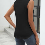Nadorine Sleeveless Button Down Shirts V Neck Solid Tank Tops