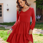 Nadorine Women's Long-Sleeve V-Neck Winter Dress (DE Only)
