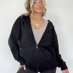 Nadorine Lightweight Hoodies Full Zip Up Oversized Sweatshirts