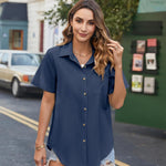Nadorine Blouse Women's Casual Short Sleeve Shirt (DE Only)