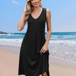 Nadorine Casual Dress Sleeveless Midi Swing Tank Sundress