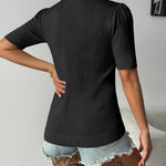 Nadorine Short Sleeve Sweaters Soft Casual V Neck Pullover Tops