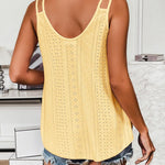 Nadorine Flowy Strap Eyelet Embroidery Sleeveless Casual Tank Top