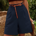 Nadorine Shorts Casual Elastic High Waist Wide Leg Short Trousers (DE Only)