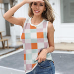 Nadorine Sweater Vest Women Crew Neck Sleeveless Tank Tops