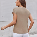 Nadorine Sleeveless Cape Sleeve Knit Ribbed Tank Tops