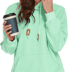 Women Quilted Sweatshirt, Casual Hoodies Pullover with Long Sleeve Hooded Sweatshirt (Us Only)