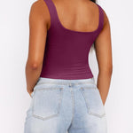 Nadorine Square Neck Sleeveless Crop Tops