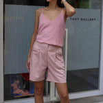Nadorine Shorts Casual Elastic High Waist Wide Leg Short Trousers (DE Only)