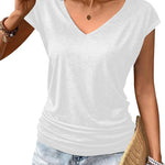 Nadorine Tank Top Women's Elegant Pleated Tops (DE Only)