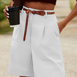 Nadorine Shorts Casual Elastic High Waist Wide Leg Short Trousers (DE Only)