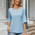 Nadorine Oversized Loose Fit Short Sleeve Striped Tops