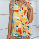Nadorine Women V Neck Lace Tank Tops