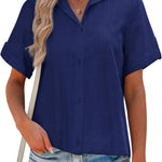 Nadorine Blouse Shirt Blouse Short Sleeve 100% Cotton Shirts (DE Only)