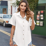Nadorine Blouse Women's Casual Short Sleeve Shirt (DE Only)