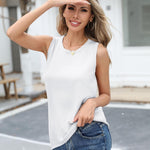 Nadorine Sweater Vest Women Crew Neck Sleeveless Tank Tops