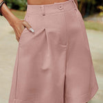 Nadorine Shorts Casual Elastic High Waist Wide Leg Short Trousers (DE Only)