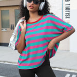 Nadorine Women Short Sleeve T Shirts Round Neck Oversized Tee