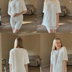 Zeagoo Womens Oversized T-Shirt Summer Casual Tops Short Sleeve Textured Shirts Fashion Loose Fit Tee Tops 2024