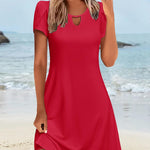 Nadorine Women's Casual A-Line Dresses with Pockets Floral Tshirt Dress
